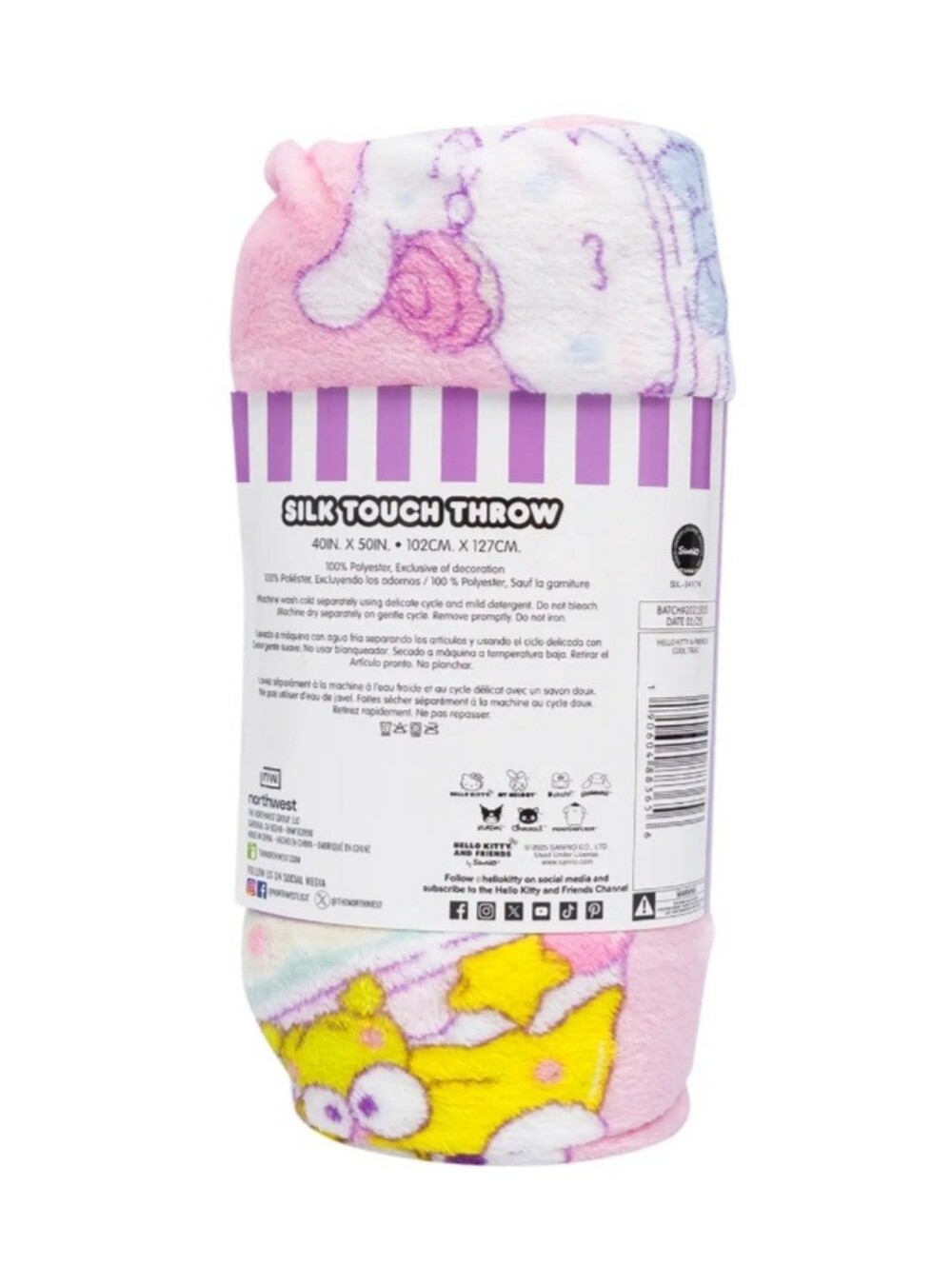 Hello Kitty and Friends Silk Touch Throw Blanket 40x50 Sanrio Pink New - Picture 4 of 5